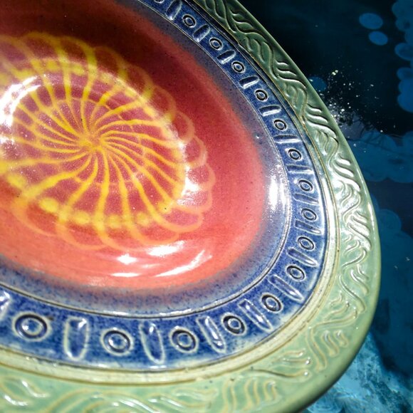 Beautiful Dan Tolkoff Original Art Pottery Hand Embellished Decorative Hand Thro - Picture 8 of 16